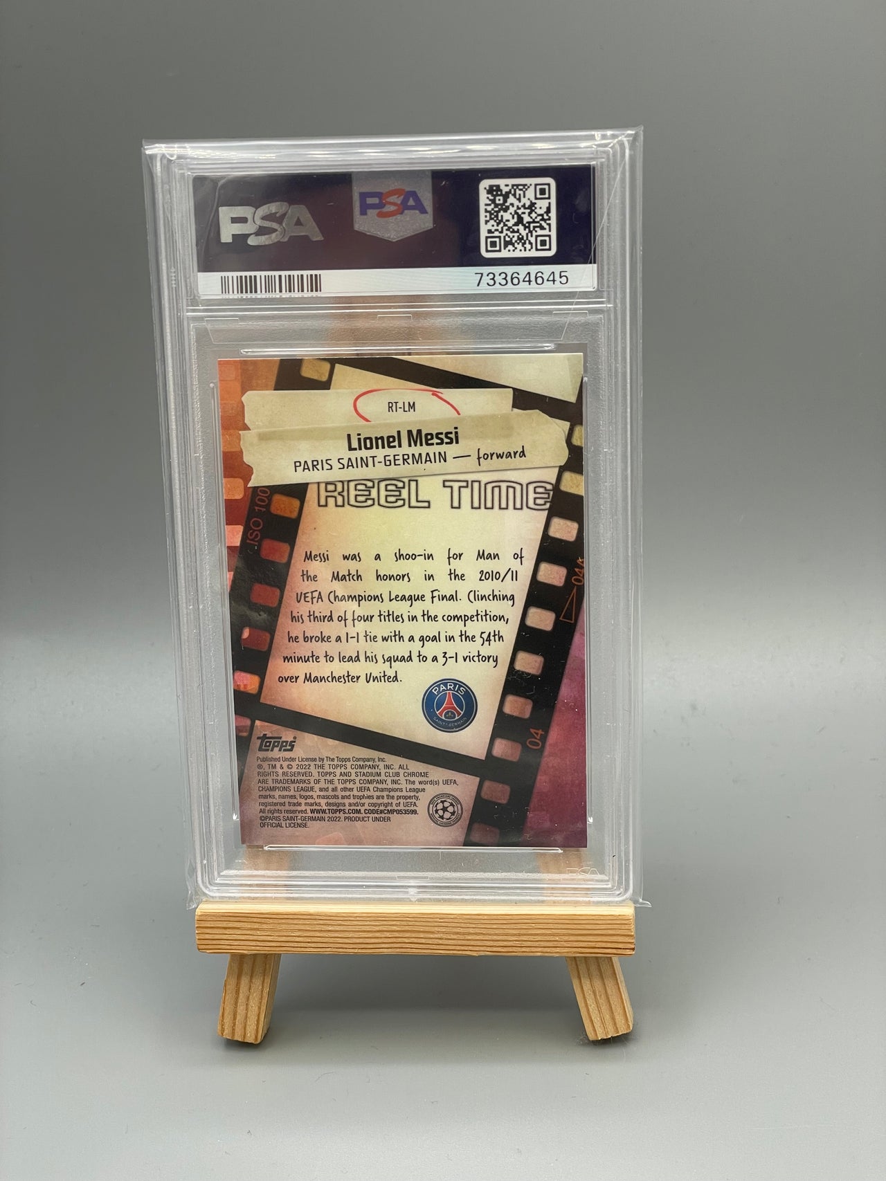 Fussball -  Topps 2021 / 22 - Stadium Club Chrome - Messi Reel Time PSA 9